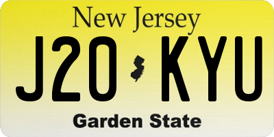 NJ license plate J20KYU