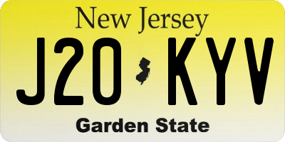 NJ license plate J20KYV
