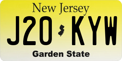 NJ license plate J20KYW
