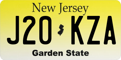 NJ license plate J20KZA