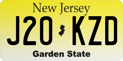 NJ license plate J20KZD