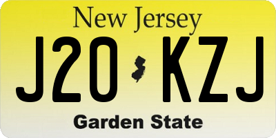 NJ license plate J20KZJ