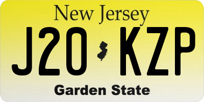 NJ license plate J20KZP