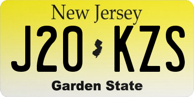 NJ license plate J20KZS