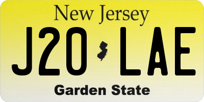 NJ license plate J20LAE