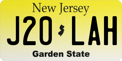 NJ license plate J20LAH