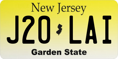 NJ license plate J20LAI