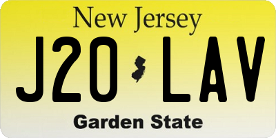 NJ license plate J20LAV