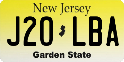 NJ license plate J20LBA