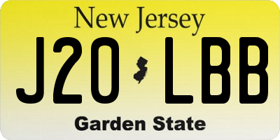 NJ license plate J20LBB