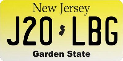 NJ license plate J20LBG