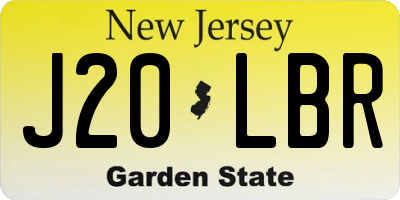 NJ license plate J20LBR