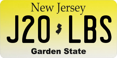 NJ license plate J20LBS