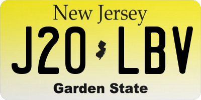 NJ license plate J20LBV