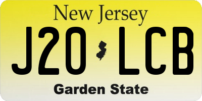 NJ license plate J20LCB