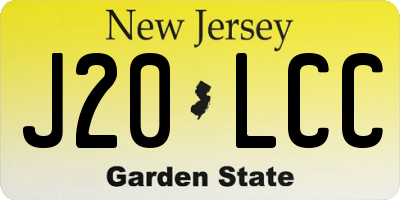 NJ license plate J20LCC
