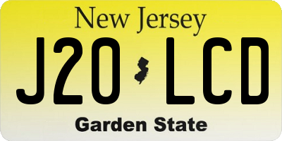 NJ license plate J20LCD