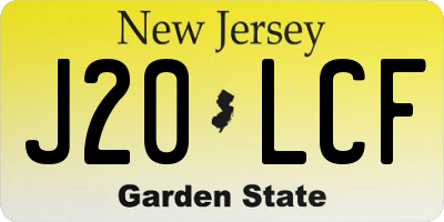NJ license plate J20LCF