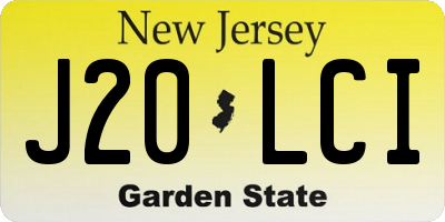 NJ license plate J20LCI