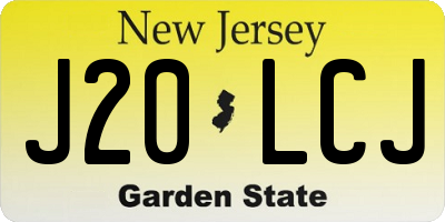NJ license plate J20LCJ