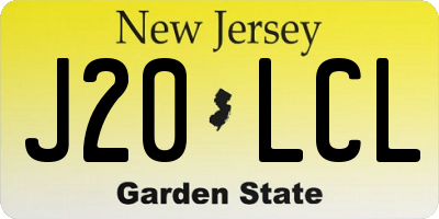 NJ license plate J20LCL
