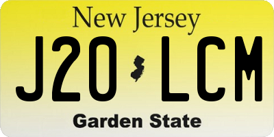 NJ license plate J20LCM