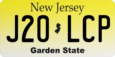 NJ license plate J20LCP