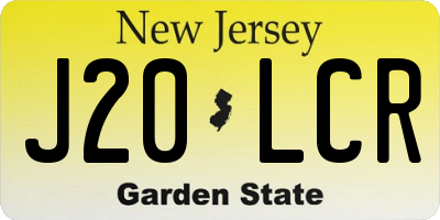 NJ license plate J20LCR