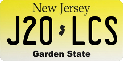 NJ license plate J20LCS