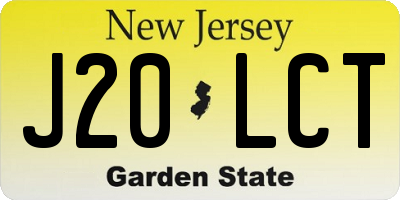 NJ license plate J20LCT