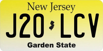 NJ license plate J20LCV