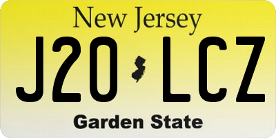 NJ license plate J20LCZ
