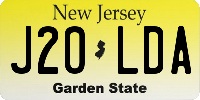 NJ license plate J20LDA