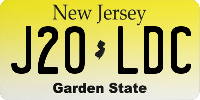 NJ license plate J20LDC