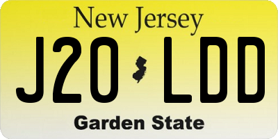 NJ license plate J20LDD