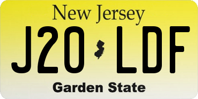 NJ license plate J20LDF