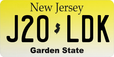 NJ license plate J20LDK
