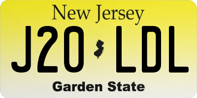 NJ license plate J20LDL