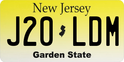 NJ license plate J20LDM