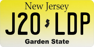 NJ license plate J20LDP