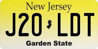 NJ license plate J20LDT