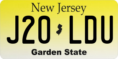 NJ license plate J20LDU