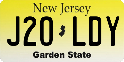 NJ license plate J20LDY