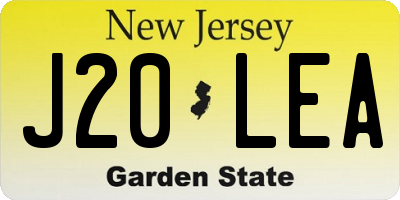 NJ license plate J20LEA