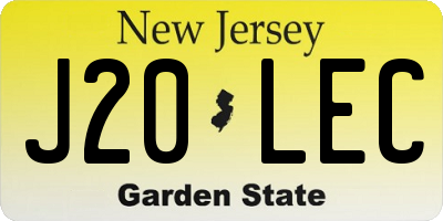 NJ license plate J20LEC