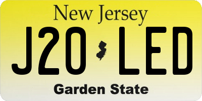 NJ license plate J20LED
