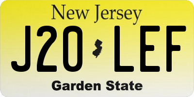 NJ license plate J20LEF