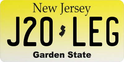 NJ license plate J20LEG