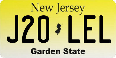 NJ license plate J20LEL