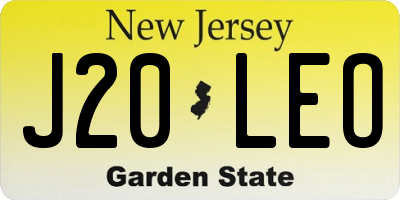 NJ license plate J20LEO